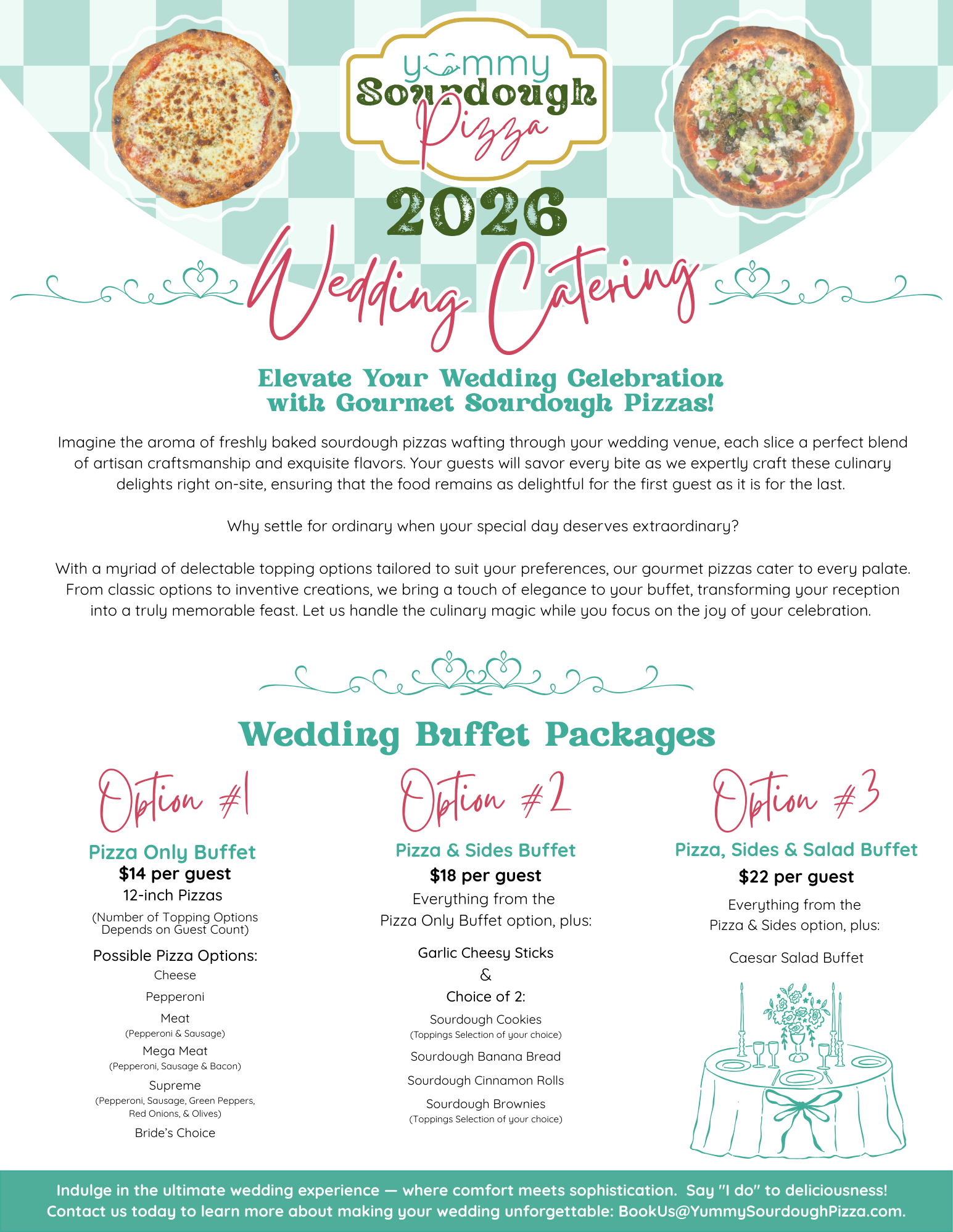 YSP Wedding Catering Menu 2026