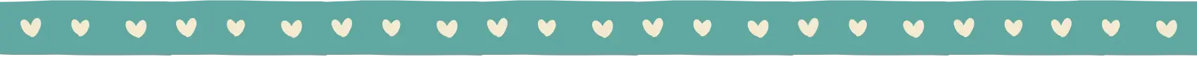 Yummy Teal tiny heart trim